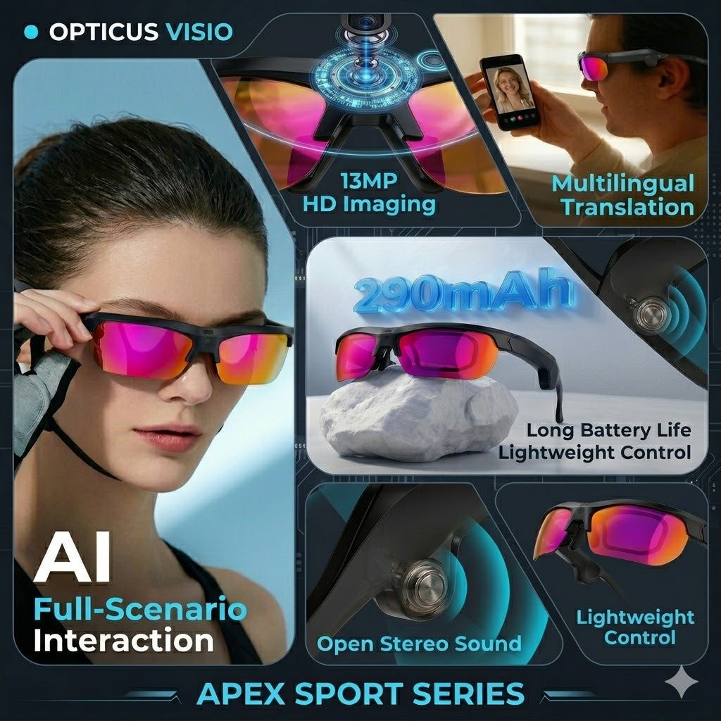 Opticus Apex Sport – Action Camera Smart Glasses